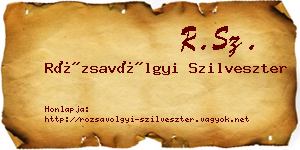 Rózsavölgyi Szilveszter névjegykártya